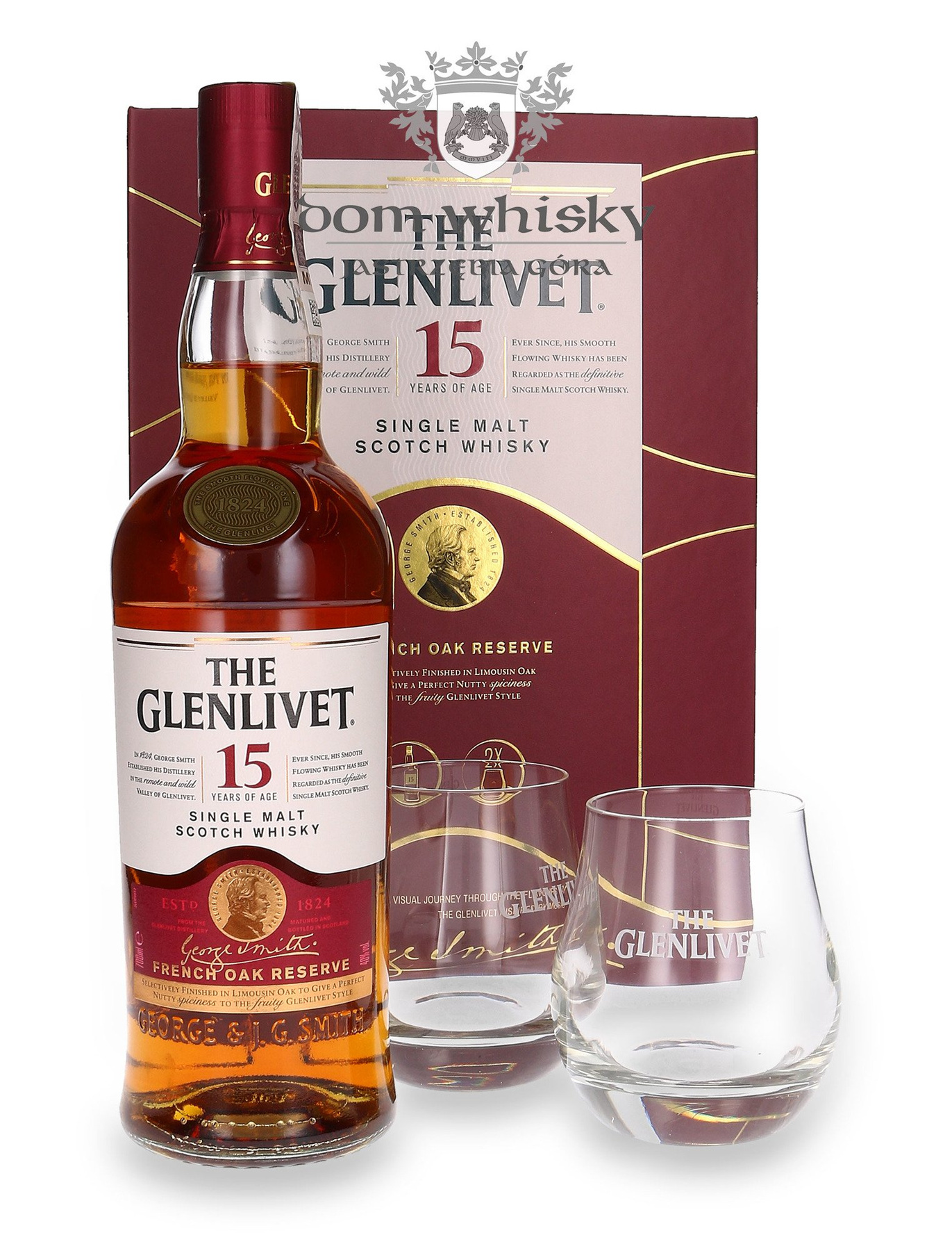 The Glenlivet 15letni French Oak Reserve+ 2 szklanki / 40 / 0,7l