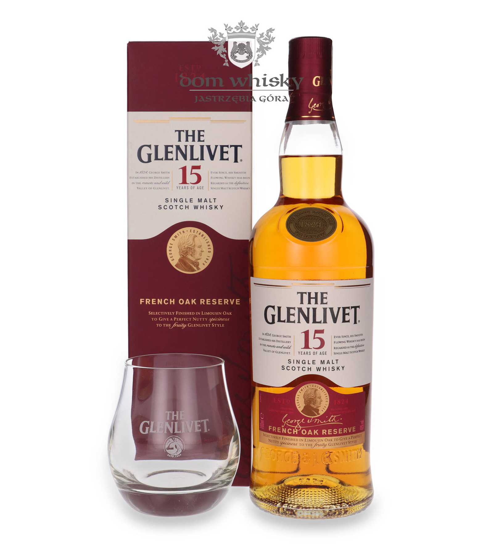 The Glenlivet 15letni French Oak Reserve / 40 / 0,7l + szklanka The
