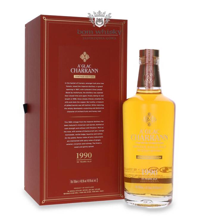 A'Glac Vintage 1990, 32-letni Secret Speyside Collection / 48,5%/ 0,7l 	