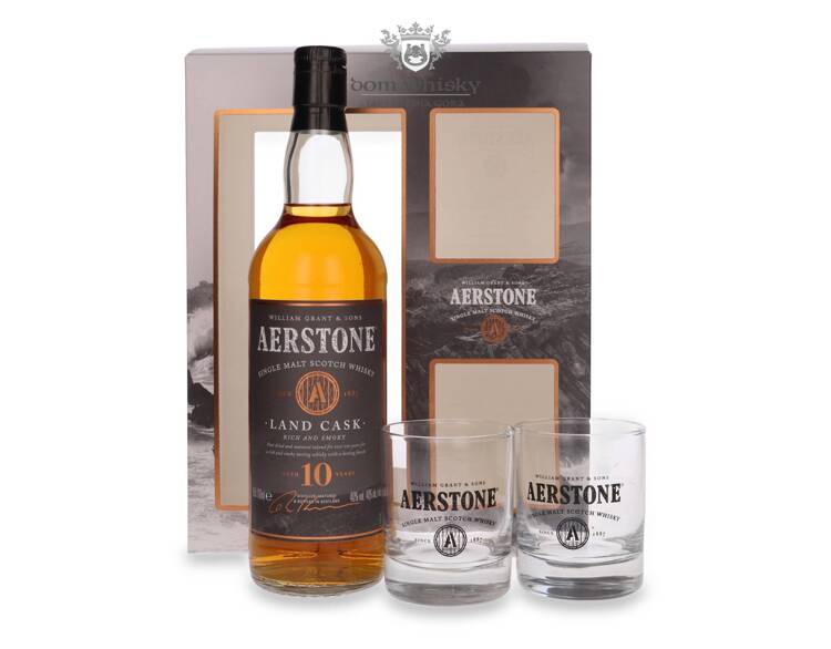 Aerstone Land Cask 10-letni + 2 szklanki /bez opakowania/ 40% / 0,7l