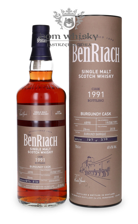 BenRiach 1991, 26-letni Burgundy Barrique (Cask # 6898) / 49,4% / 0,7l