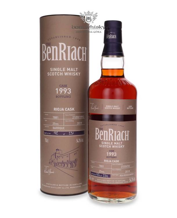 BenRiach 1993, 25-letni Rioja Cask # 7881 / 54,3%/ 0,7l	