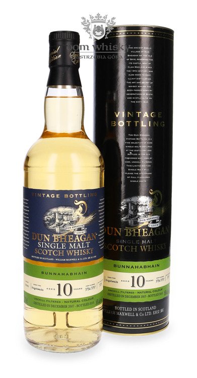 Bunnahabhain 10-letni; (D.2007, B.2018) Dun Bheagan / 56% / 0,7l