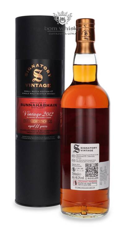 Bunnahabhain 11-letni Vintage 2012 Oloroso Sherry Cask Signatory Vintage / 48,2% / 0,7l   