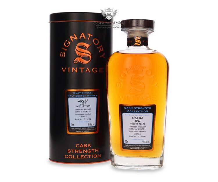 Caol Ila 16-letnia (D.2007, B.2024) Signatory Vintage / 58,4%/ 0,7l