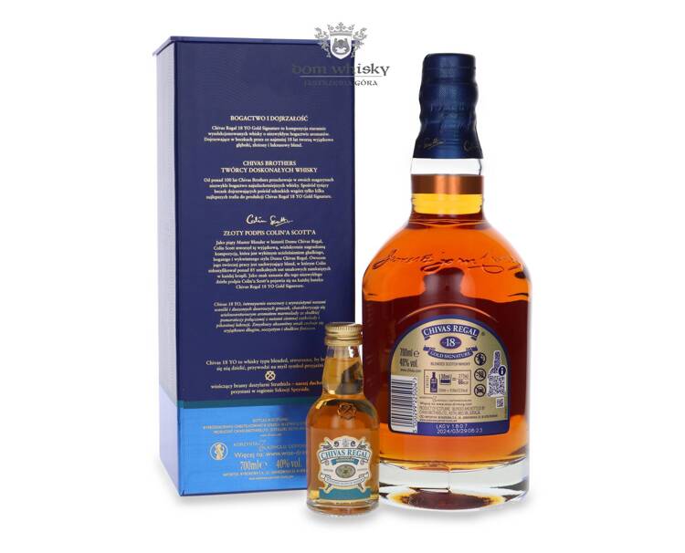 Chivas Regal 18-letni Gold Signature + miniaturka / 40% / 0,7l