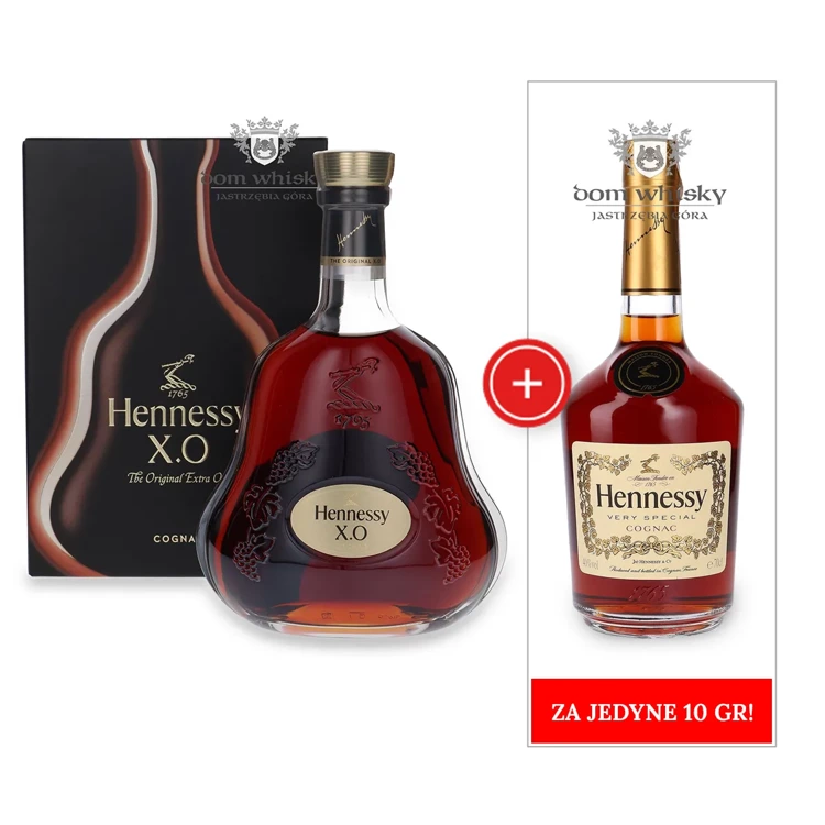 Cognac Hennessy X.O. / 40% / 0,7l + Cognac Hennessy Very Special / 40% / 0,7l za jedyne 10 gr!