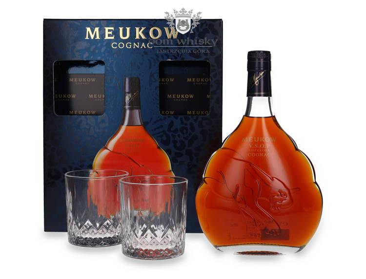 Cognac Meukow V.S.O.P Superior + 2 szklanki / 40% / 0,7l