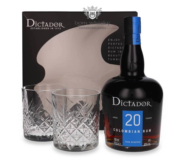 Dictador 20-letni Rum + 2 szklanki / 40% / 0,7l