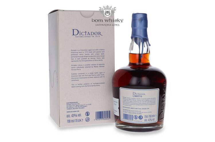 Dictador Libreto Vintage 1999, 23-letni / 43% / 0,7l