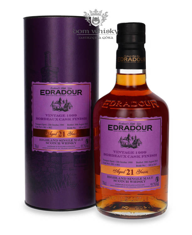 Edradour 21-letni (D.1999, B.2021) Bordeaux Cask Finish / 55,7% / 0,7l