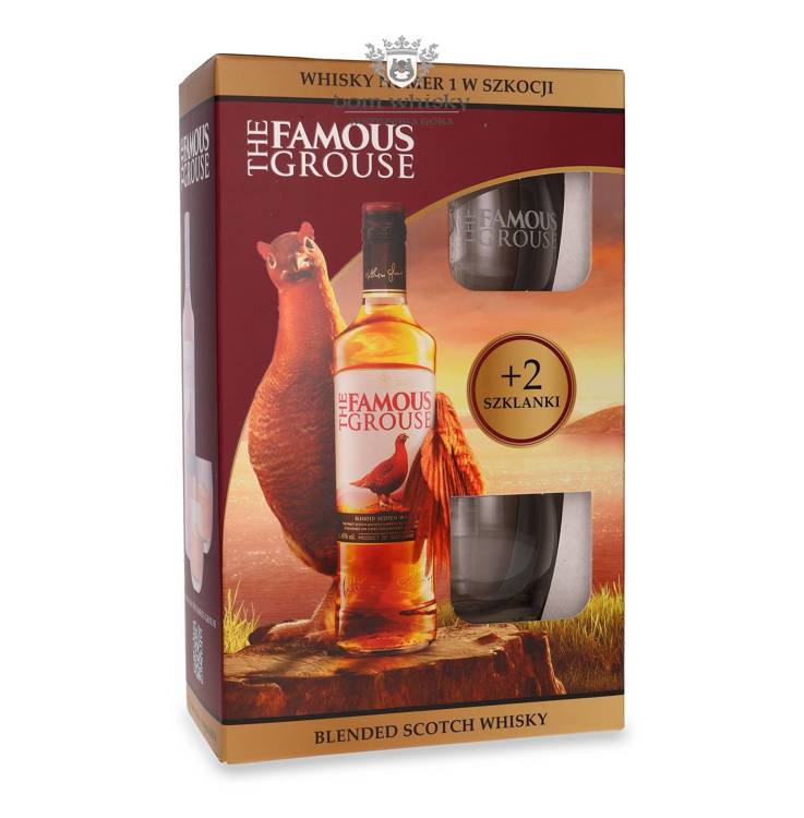 Famous Grouse Blended Scotch Whisky + 2 szklanki / 40% / 0,7l