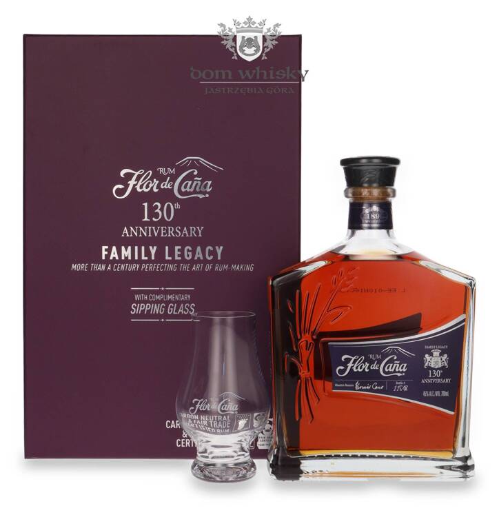 Flor de Cana 20-letni 130th Anniversary + szklanka / 45% / 0,7l