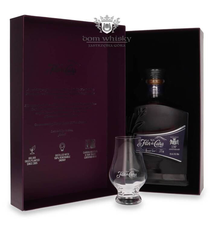 Flor de Cana 20-letni 130th Anniversary + szklanka / 45% / 0,7l