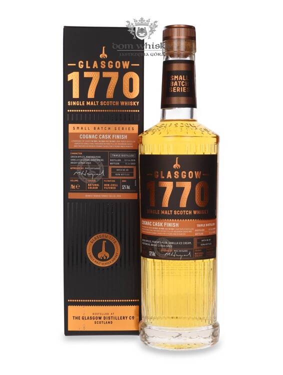 Glasgow 1770 Triple Distilled, Cognac Cask Finish Batch 01 / 52% / 0,7l	