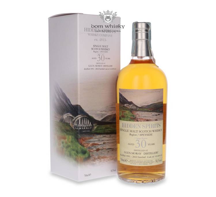 Glen Moray 30-letni (D.1991, B.2022) Hidden Spirits / 50,1% / 0,7l