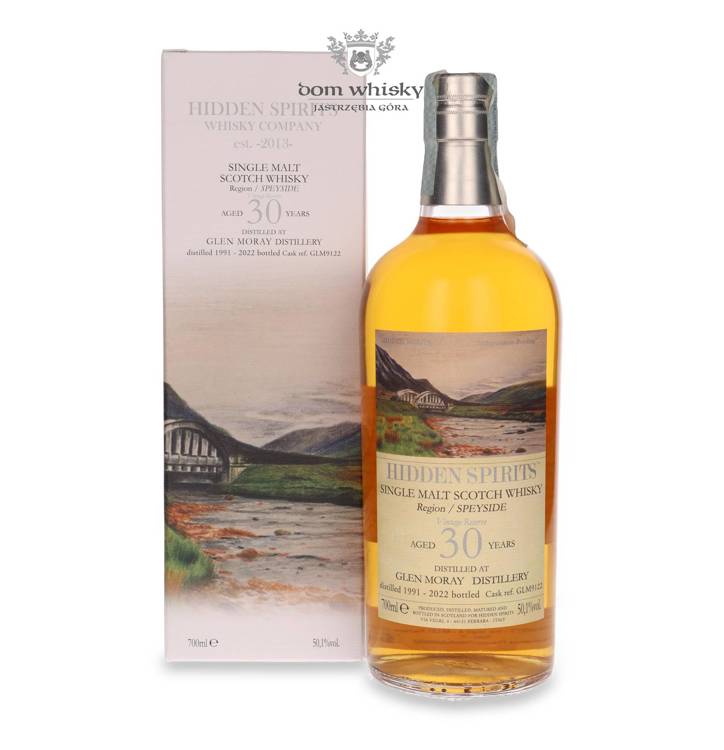 Glen Moray 30-letni (D.1991, B.2022) Hidden Spirits / 50,1% / 0,7l