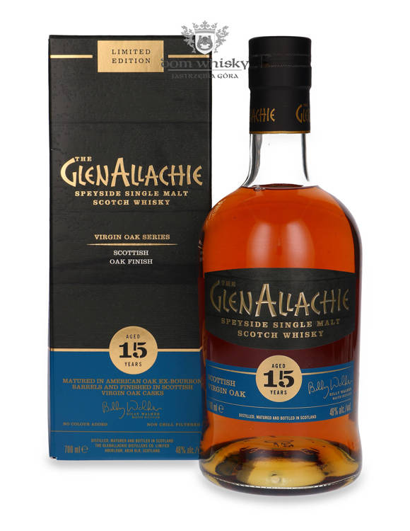 GlenAllachie 15-letnia Virgin Oak Series, Scottish Oak Finish / 48%/ 0,7l 