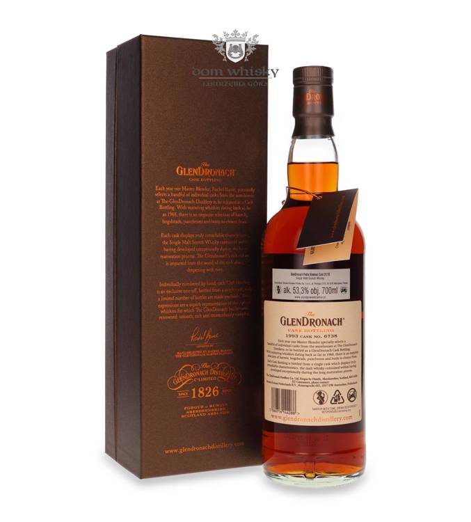 GlenDronach 29-letni (D.1993, B.2023) PX Puncheon Cask # 6738 Exclusively for Dom Whisky / 53,3%/ 0,7l	