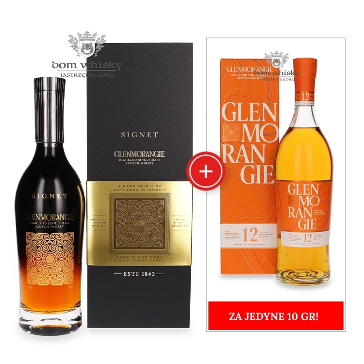 Glenmorangie Signet / 46% / 0,7l + Glenmorangie Original 12-letni / 40% / 0,7l za jedyne 10gr!