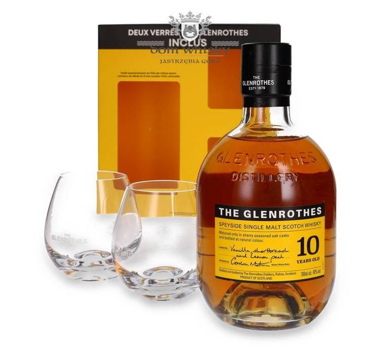 Glenrothes 10-letni The Soleo Collection + 2 szklanki / 40%/ 0,7l