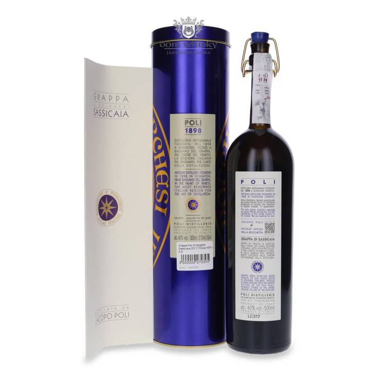 Grappa Poli Di Bolgheri Sassicaia 2017 /Tinbox/ 40% / 0,5l