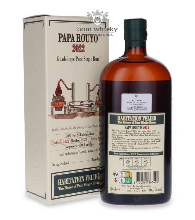 Habitation Velier Papa Rouyo 2022 Guadeloupe Pure Single Rum / 56,7% / 0,7l