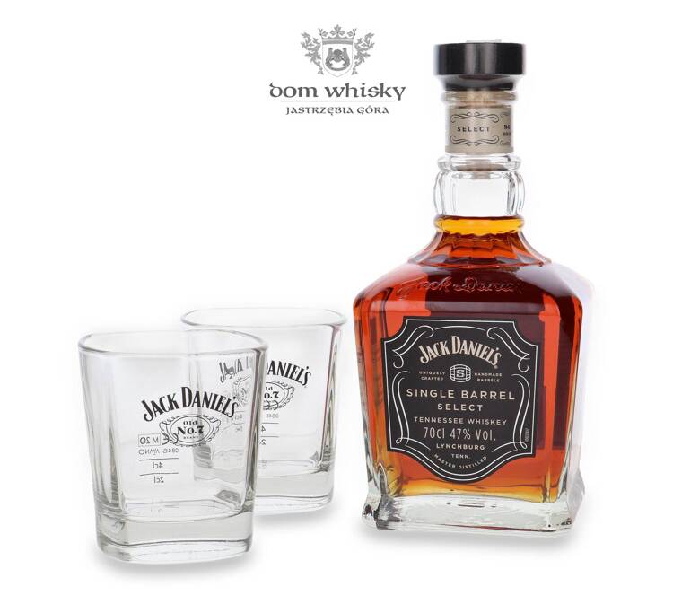 Jack Daniel's Single Barrel Select + 2 szklanki / 47% / 0,7l