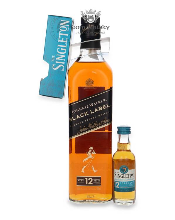 Johnnie Walker Black 12-letni + miniaturka / 40% / 0,7l