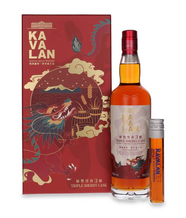 Kavalan Solist Dragon Triple Sherry Cask Cask + miniaturka / 40% / 0,7l