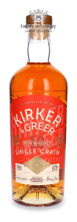 Kirker & Greer 10-letnia Irish Single Grain Whiskey /43%/ 0,7l	