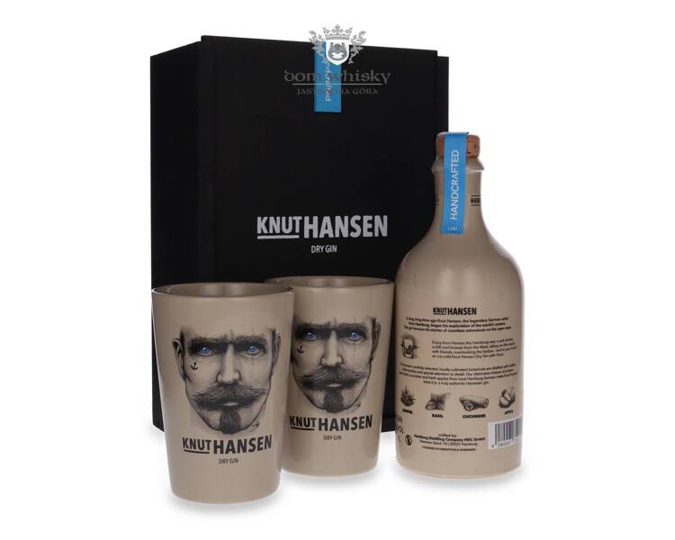 Knut Hansen Dry Gin + 2 szklanki / 42% / 0,5l