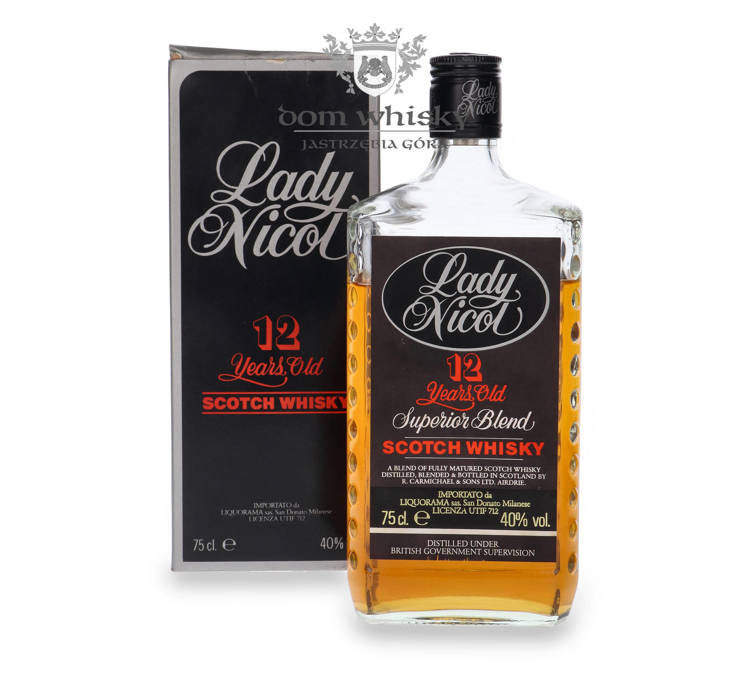 Lady Nicol 12-letnia Superior Blended Whisky (Bottled 1970s) / 40% / 0,75l  	