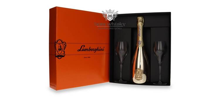 Lamborghini Gold Extra Dry Prosecco + 2 kieliszki /11%/ 0,75l