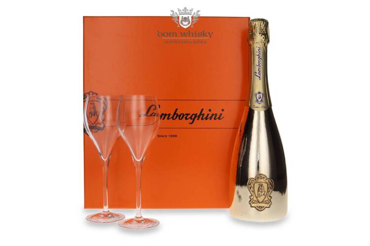 Lamborghini Gold Extra Dry Prosecco + 2 kieliszki /11%/ 0,75l