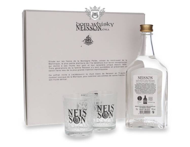 Neisson Rhum Blanc Agricole Martinique Rum + 2 szklanki / 50% / 0,7l