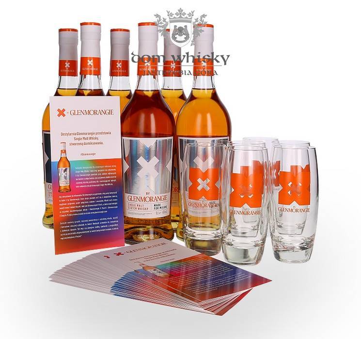 Pakiet promocyjny 6x X by Glenmorangie / 40% / 0,7l + 6x szklanka oraz menu koktajlowe