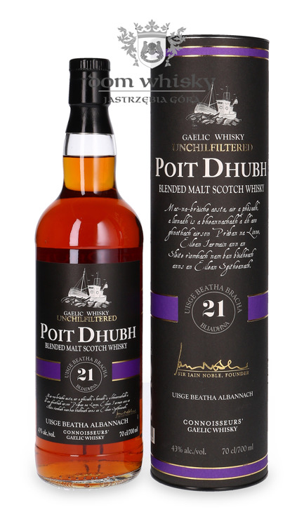 Poit Dhubh 21 letni Blended Malt Whisky / 43% / 0,7l