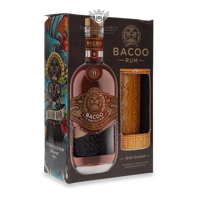 Rum Bacoo 11-letni + Tiki Mug / 40% / 0,7l