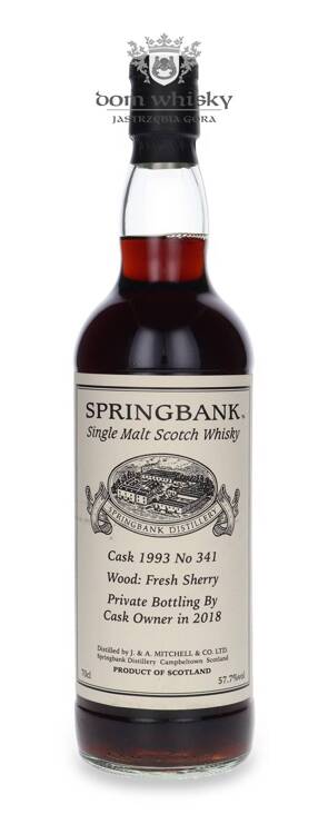 Springbank 1993 (Bottled 2018) Private Bottling Cask # 341 / 57,7%/ 0,7l	