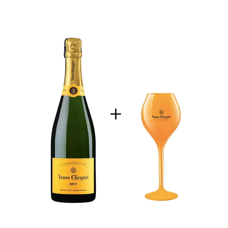 Szampan Veuve Clicquot Yellow Label Brut / 12% / 0,75l + kieliszek Veuve Clicquot