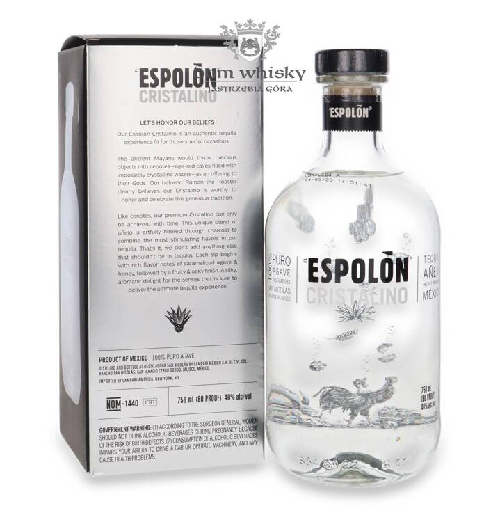 Tequila Espolon Crystalino Anejo 100% Puro Agave / 40% / 0,75l