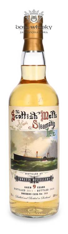 Tomatin 9-letni (D.2011, B.2020) The Scottish Malt’s Steamship Line / 58%/ 0,7l	