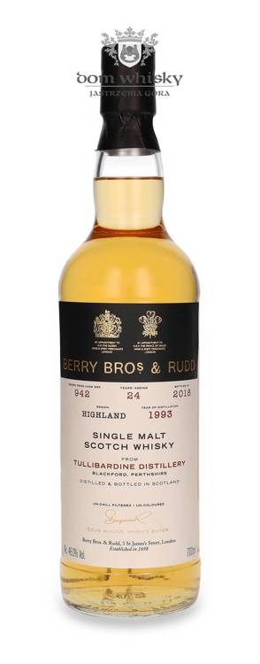 Tullibardine 24-letni (D.1993, B.2018) Berry Bros & Rudd / 46% / 0,7l