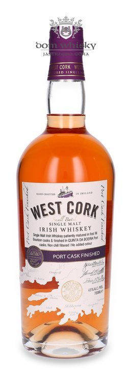West Cork Single Malt Port Cask Finished / 43%/ 0,7l	
